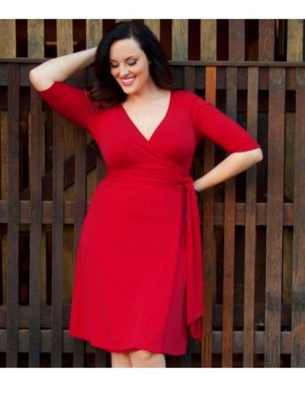 Kiyonna Winona Burgundy Wrap Dress Woman’s Plus Size 1X (14-16)